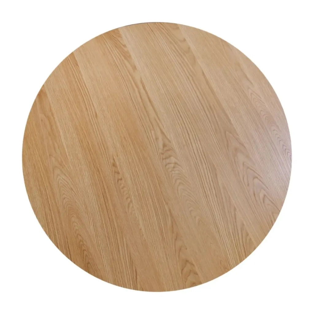 Table KANOVA 140 cm – Piano tondo in rovere chiaro e piede centrale design – Stile contemporaneo