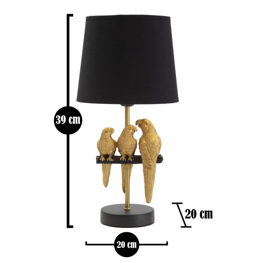 Lampada da Tavolo Pappagallo 2, Nero, Metallo, 20x20x39 cm