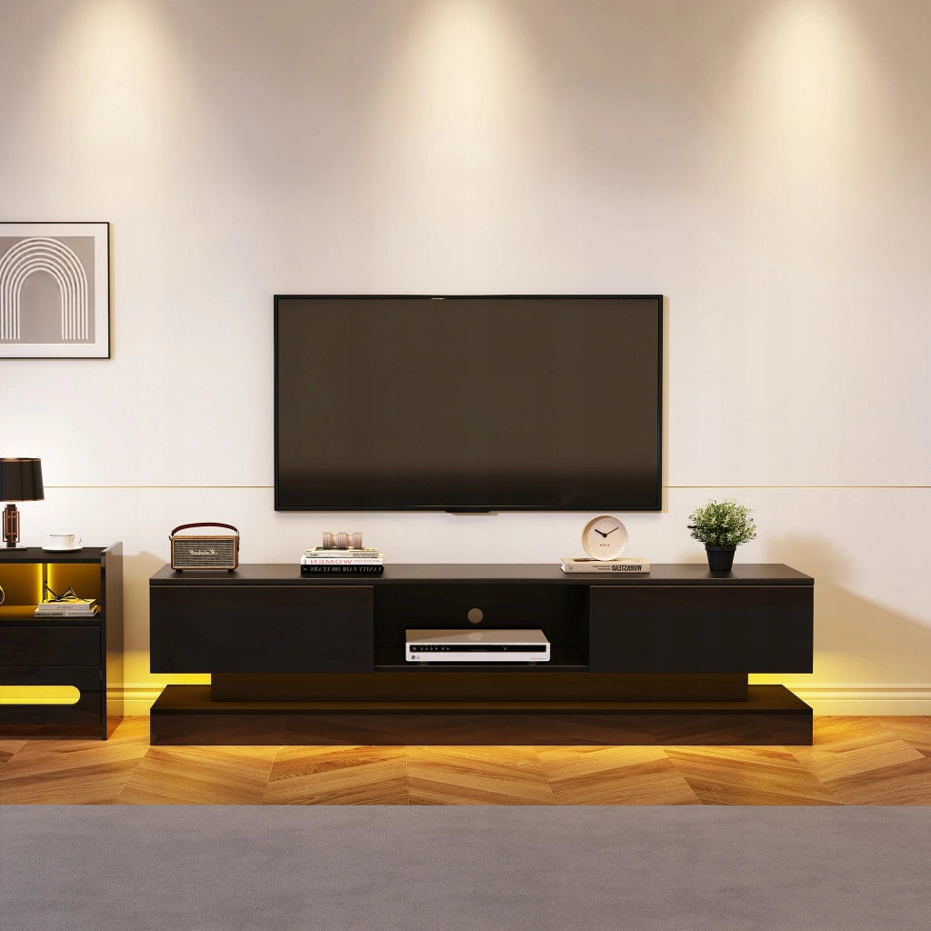Mobile TV con illuminazione LED - Xylo - Bianco, adatto per TV da 60 pollici