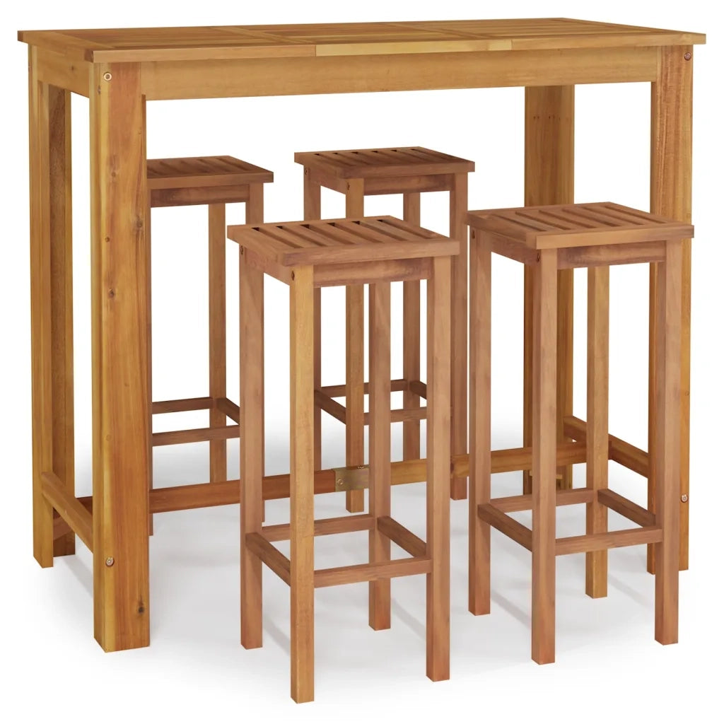 Set da Bar da Giardino 5 pz in Legno Massello di Acacia 3154392