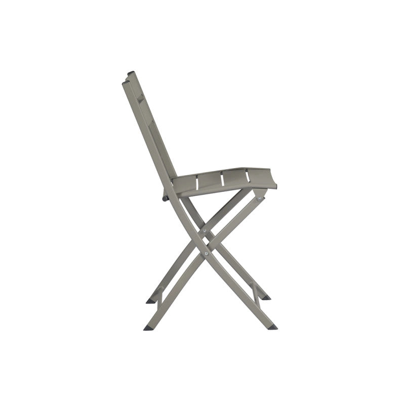 Set Di 2 Sedie Lucca In Alluminio Pieghevole Tortora Moia