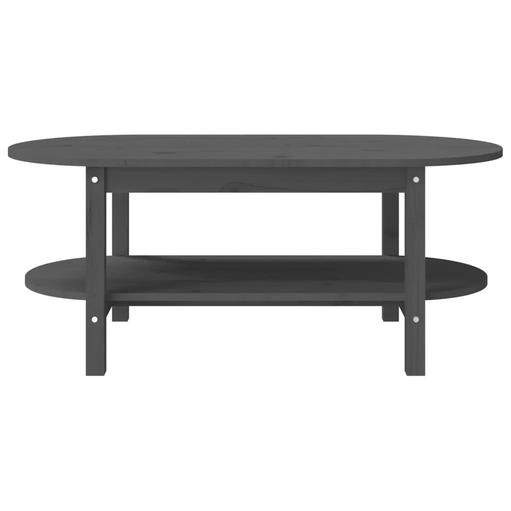 Tavolino da Salotto Grigio 110x55x45 cm Legno Massello di Pino 822289