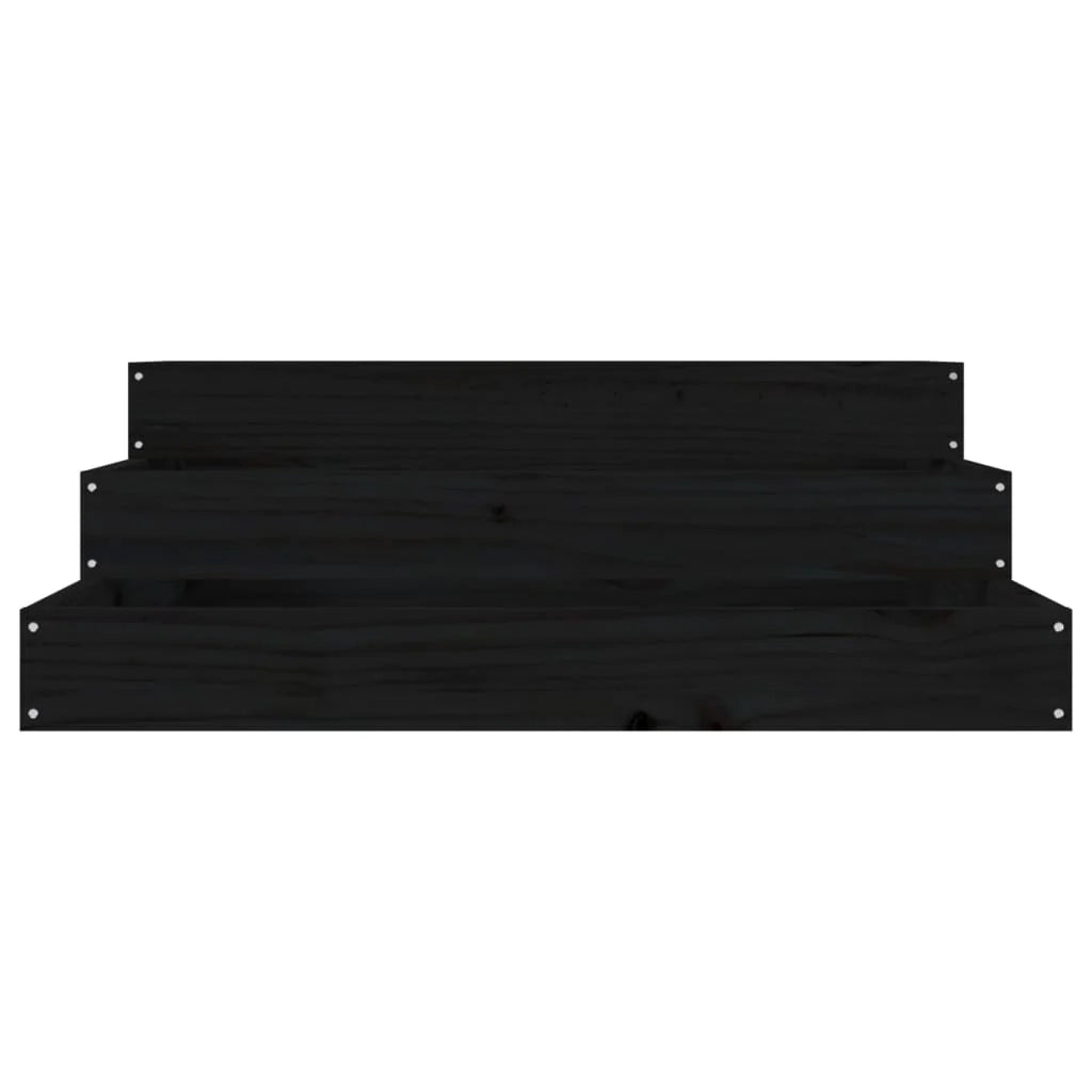 Fioriera rialzata per piante fiori terrazza giardino 78 x 78 x 27 cm legno massello di pino nero 02_0037865
