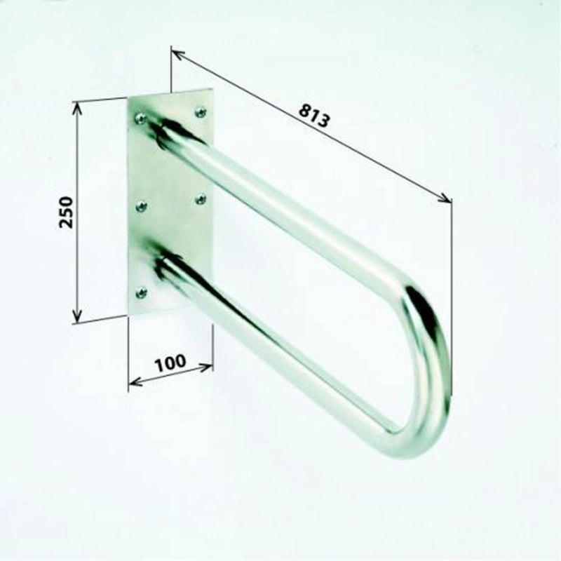 Maniglione a forma di U HELP 813 in acciaio satinato 82,9x25x10cm