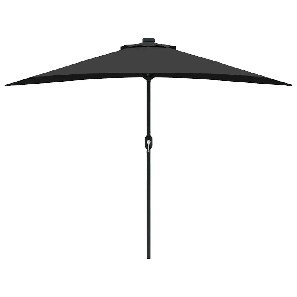 vidaXL Ombrello da giardino Nero 294 x 150 x 224 cm Tessuto