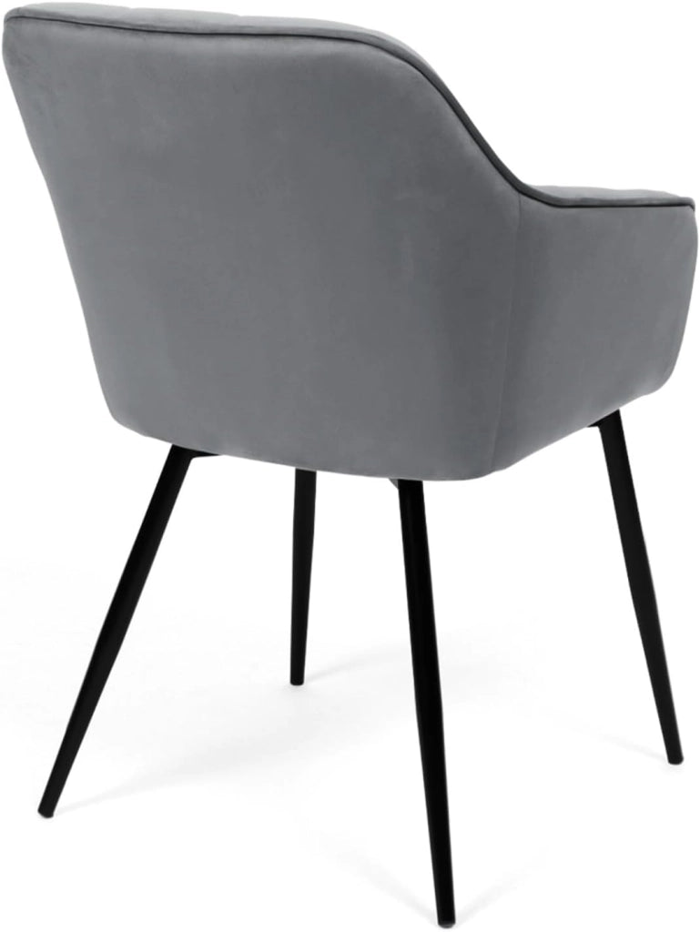 Set di 2 sedie da pranzo MADY in velluto grigio chiaro