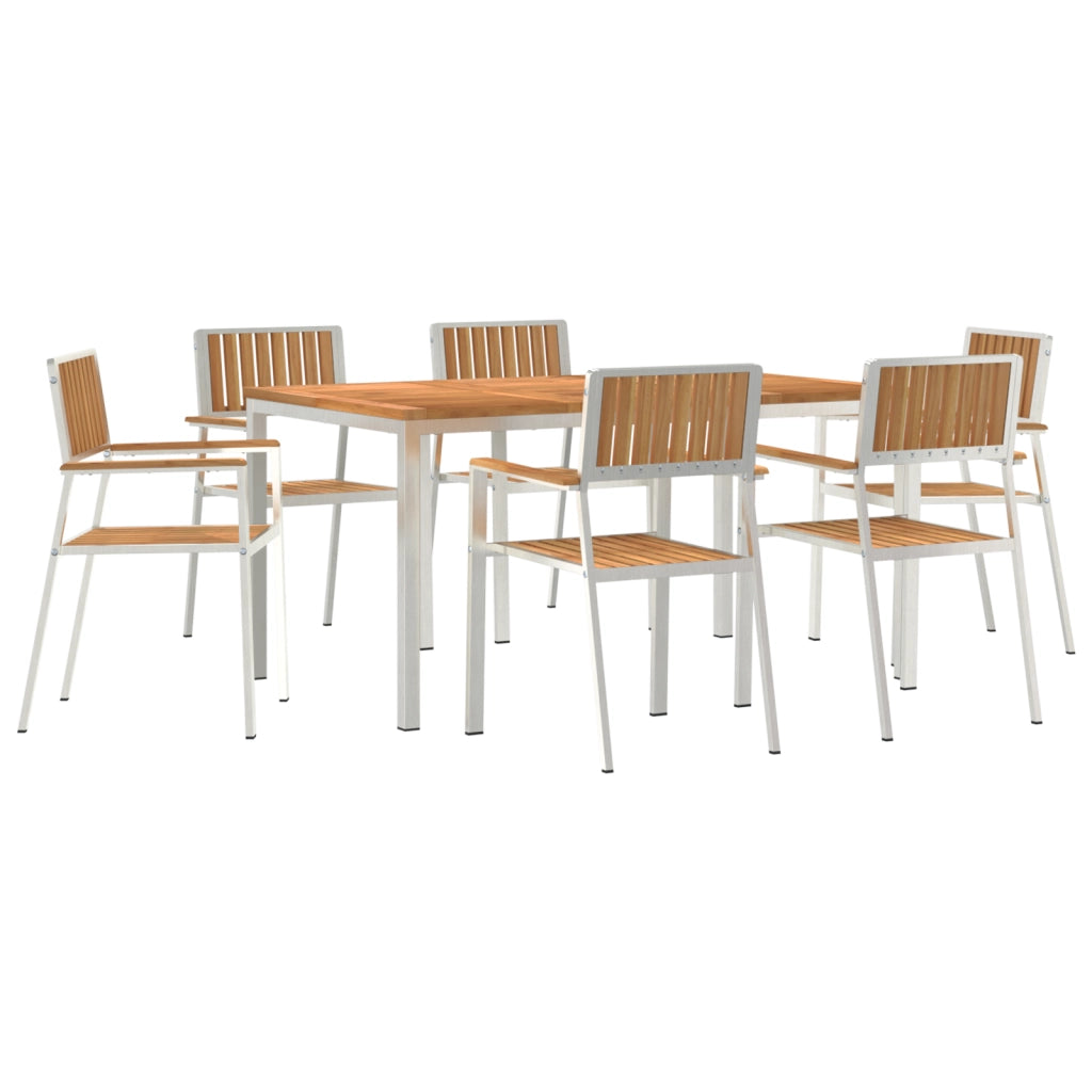 Set pranzo giardino 7 pezzi in legno massello di teak