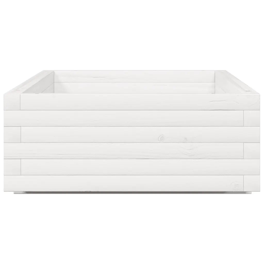 vidaXL Fioriera da Giardino Bianca 110x60x26, 5cm Massello di Pino