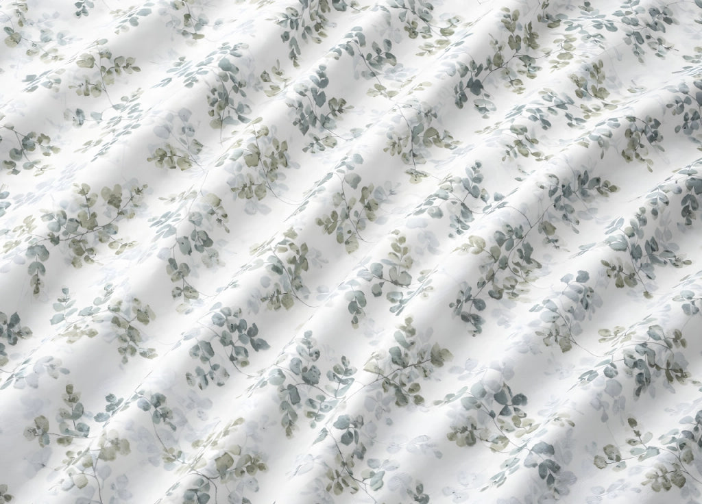 Coppia Federe Cuscino Letto Con Bottoni Laterali 100% Cotone Disegno Petalo GI - Federe - Verde