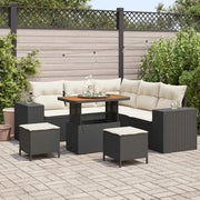 Set Divano da Giardino con cuscino 8 pcs Nero polyrattan 3362005