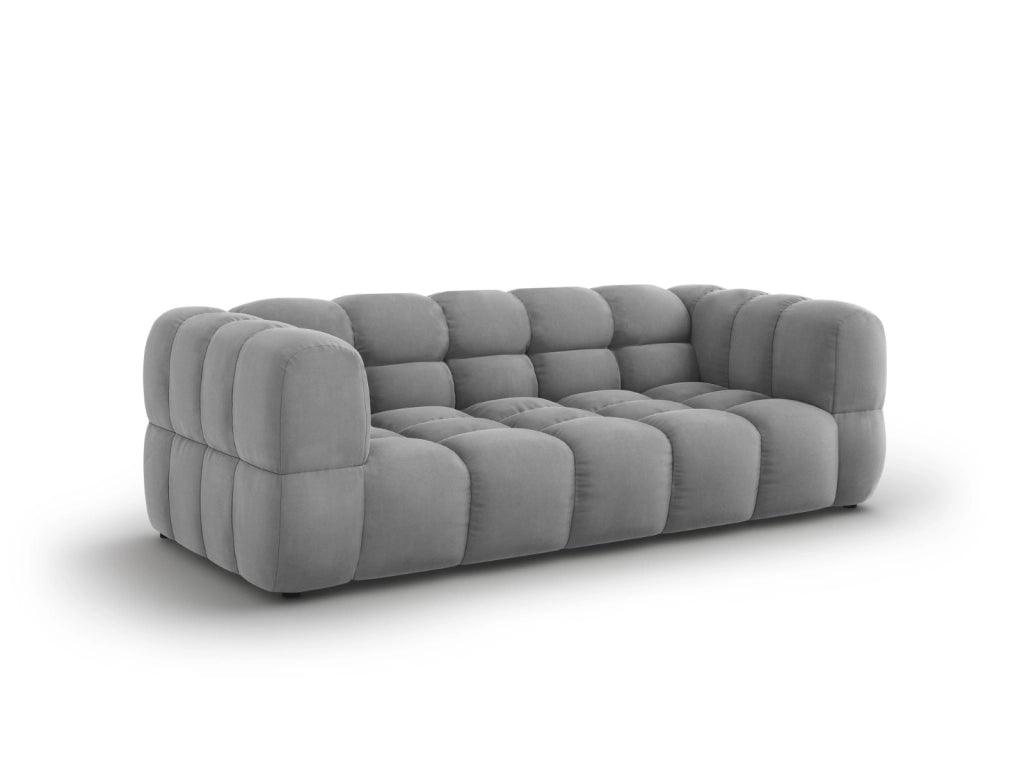 Cosmopolitan Design - Divano "Sky" 3 posti in velluto grigio chiaro 