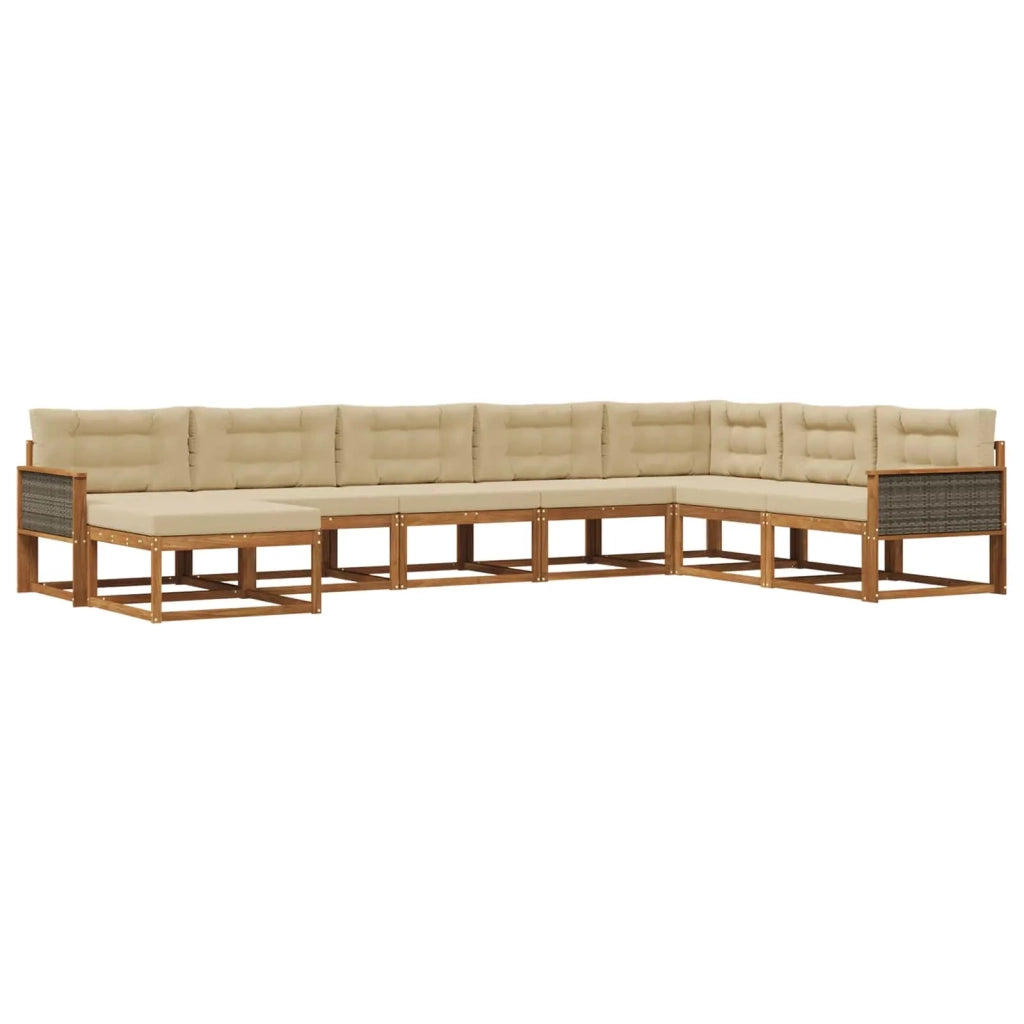 Set di divani da esterno 8 pz Naturale e Beige 3382801