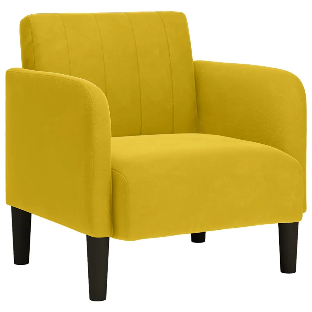 Divano Sedia con Braccioli Giallo 54 cm in Velluto 4100584