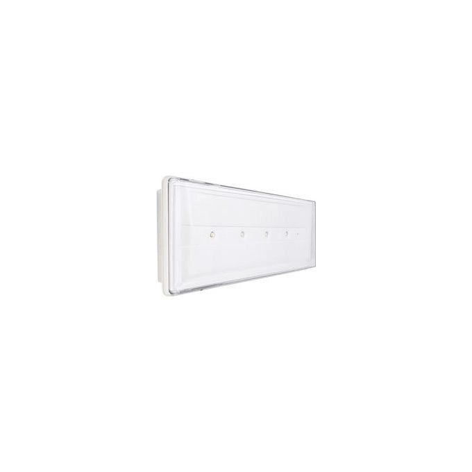 Beghelli lampada di emergenza 19500F Stile+, a incasso, LED integrato, 120 lumen, 6W, autonomia 180 min, IP42