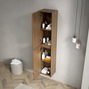 Armadio da bagno a muro - Xylo - 140 cm - Espresso - 4 compartimenti per piccoli spazi