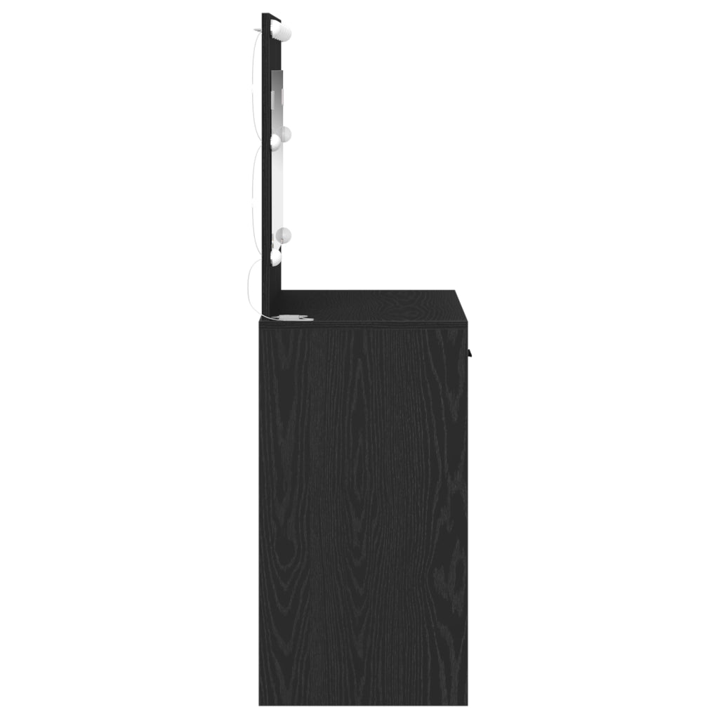 Toilette  con luci LED in Rovere Nero 78,5x41x135 cm