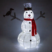 Pupazzo di Neve Luminoso Decorazione da Esterno per la Casa Luci LED Pupazzo di Natale per Giardino - Bianco