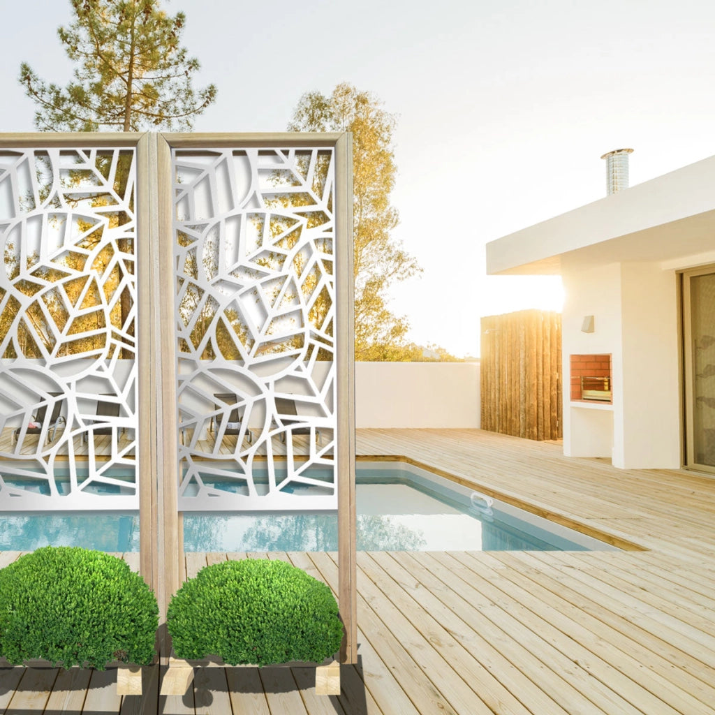 TROPICA - Separè  - Paravento modulabile - 70x190cm - in Legno e PVC Colore: bianco