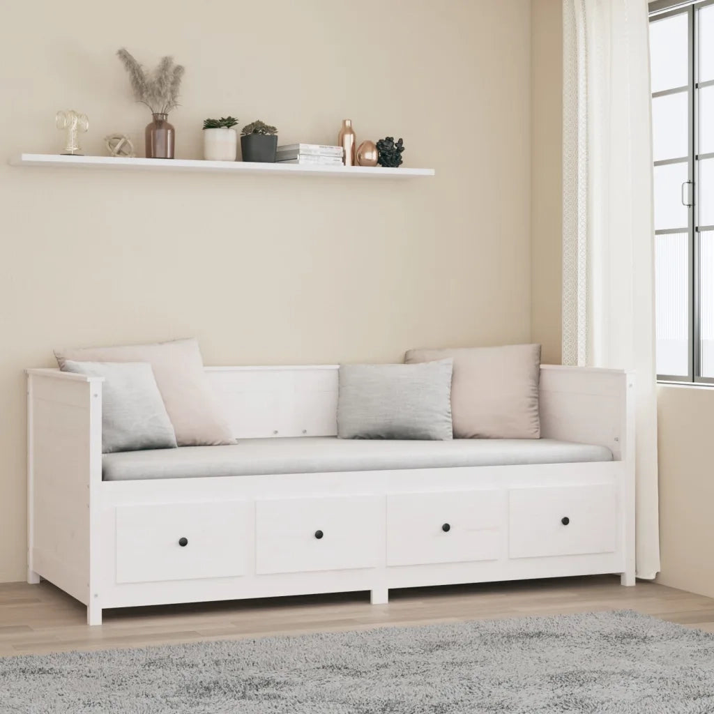 Dormeuse senza Materasso Bianca 80x200 cm Legno Massello Pino 820907