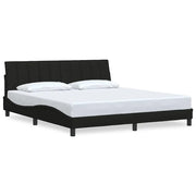 Letto matrimoniale | Letto per adulti | Giroletto senza Materasso Hanko Nero 180x200 cm in Tessuto