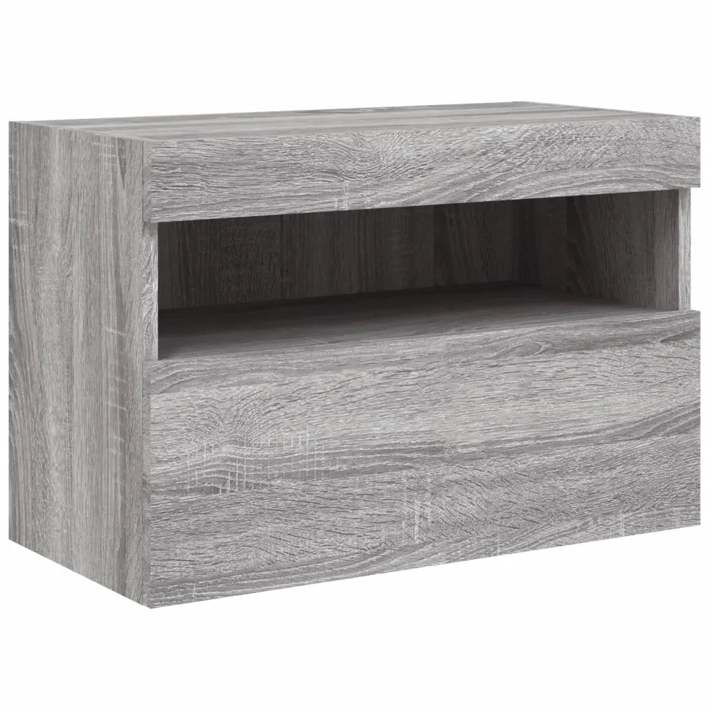 Set Mobili TV a Muro 7 pz con Luci LED Grigio Sonoma 3216776