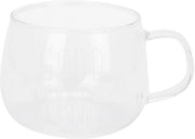 Tazza da Caffè a Doppia Parete - Vetrata Trasparente - Borosilicato - Con Manico - Ideale per Bevande Calde - Perfetta per Cappuccino/Latte - Tazza per Tè