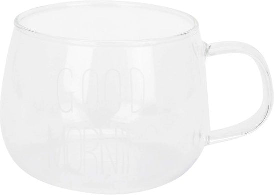 Tazza da Caffè a Doppia Parete - Vetrata Trasparente - Borosilicato - Con Manico - Ideale per Bevande Calde - Perfetta per Cappuccino/Latte - Tazza per Tè