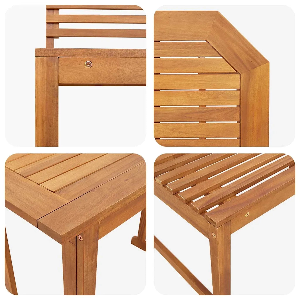Set Panchina da Giardino 3 pcs Marrone Legno di Acacia Massello 3328691
