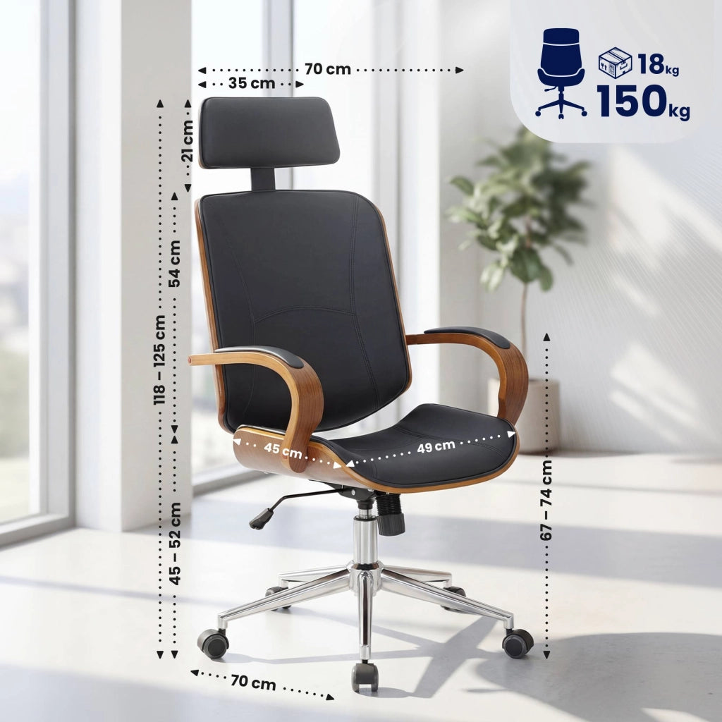 Sedia da ufficio Dayton Noce/nero