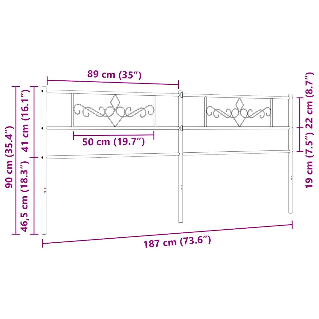 Testiera di Ricambio in Metallo Bianco 180 cm 355352