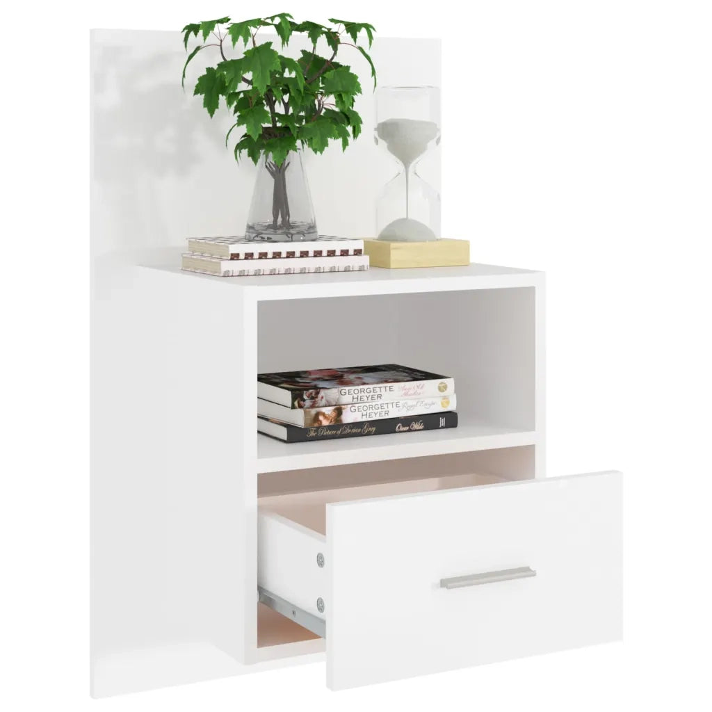 Comodini a Parete 2 pz-Set di 2 Tavolino da notte Bianchi 677181
