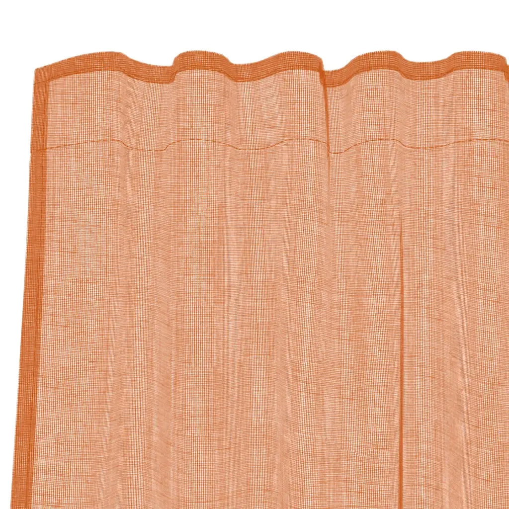Tende in Voile con Tasche per Aste 2 pz Terracotta 4102232