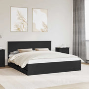 Struttura del letto Nero 200 x 200 cm Legno Ingegnerizzato