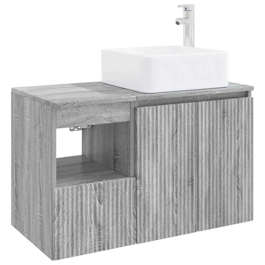 Set di mobili per il bagno 2 pz Sonoma grigio 3404050