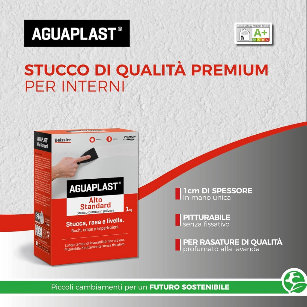 Aguaplast alto standard polvere stucco pronto per interni 1 kg
