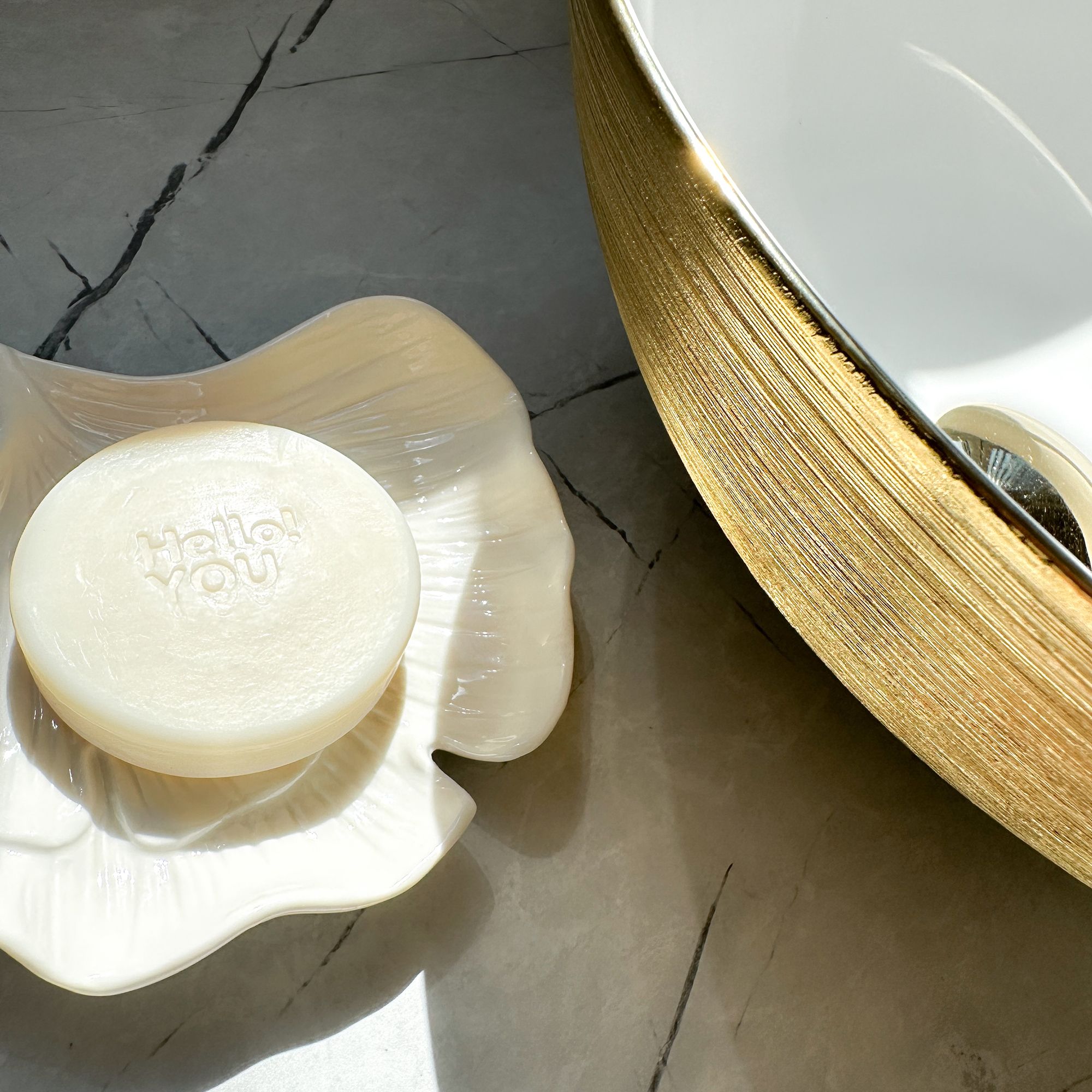 Lavabo Da Appoggio Rea Stella Gold Brush / White