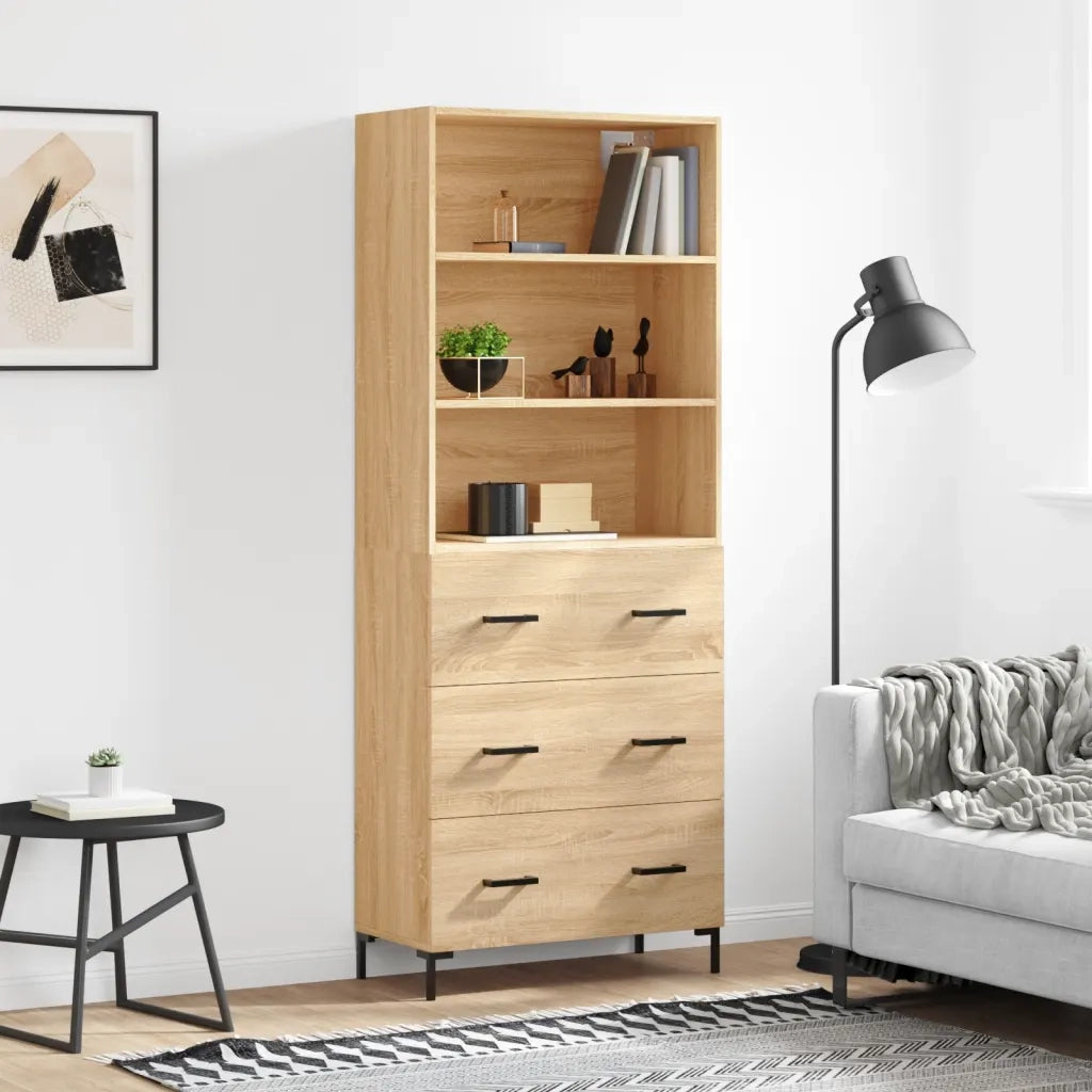 Credenza Rovere Sonoma 69,5x34x180 cm in Legno Multistrato 3189384