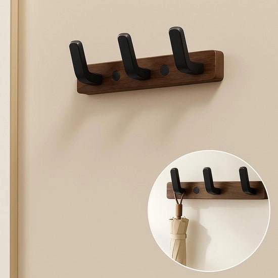 Capocassettone in noce, alta qualità con 3 fori per cappotto robusti, capocassettone spaziale per corridoi, bagni, porte e camere da letto