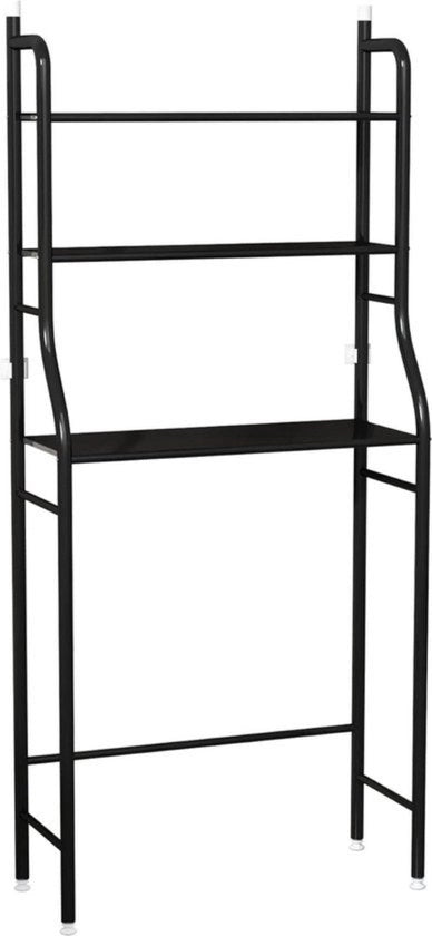 Cassa Bagno Spaziale - Nero - 3 Porte - Adatta per Sopra Lavatrice