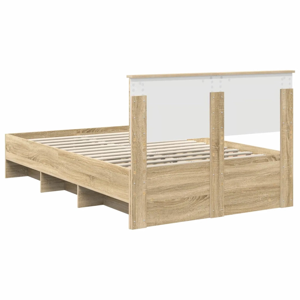 Struttura del letto con testiera Rovere Sonoma 120 x 123 cm 3408867