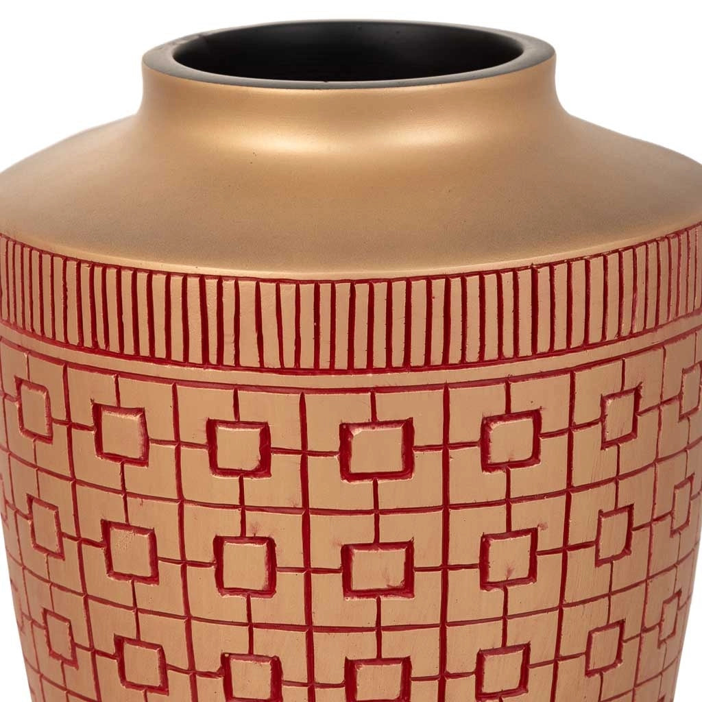 Vaso in poliresina rosso 18x18x24h cm