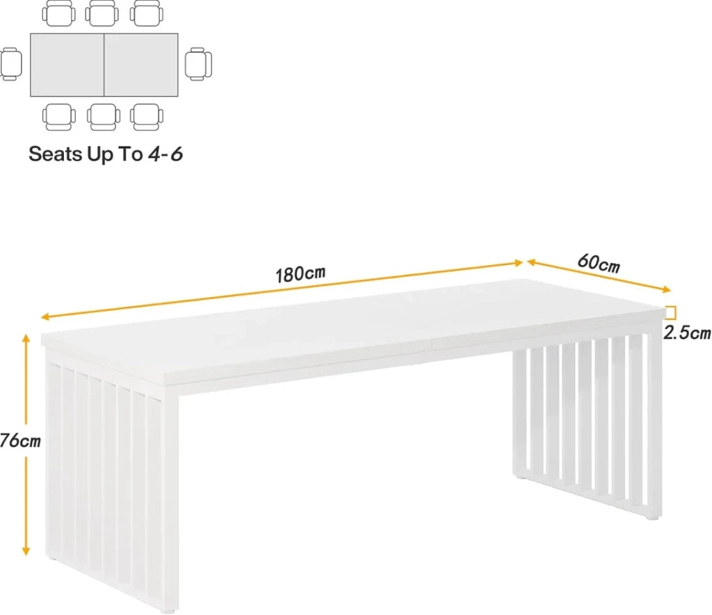 Scrivania da ufficio per due persone 180x60 cm bianca