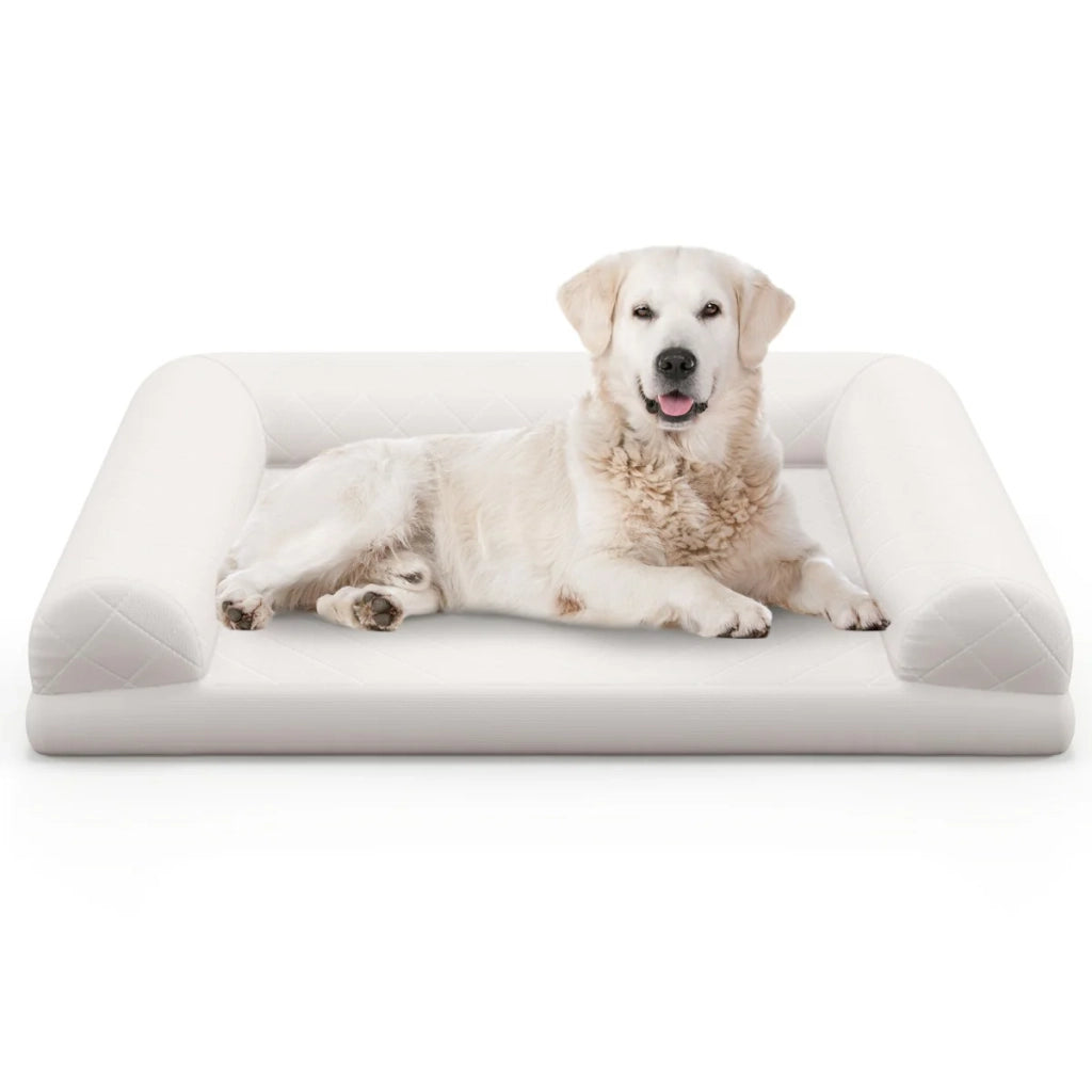 Cuccia ortopedica per cani 90 x 69 x 18 cm supporto ergonomico e confortevole finitura beige 20_0012357