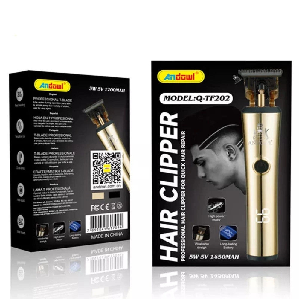Trade Shop - Tagliacapelli Elettrico Da Uomo Batteria Ricaricabile Con Display A Led Q-tf202 -