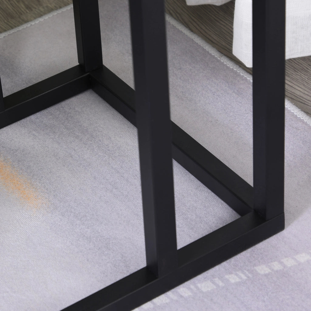 Tavolino da salotto moderno ¨C ZephMum ¨C Bianco, effetto marmo e metallo 45x30x51,5 cm