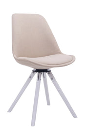 Sedia ospite Troyes Girevole Tessuto Rotondo crema,bianco