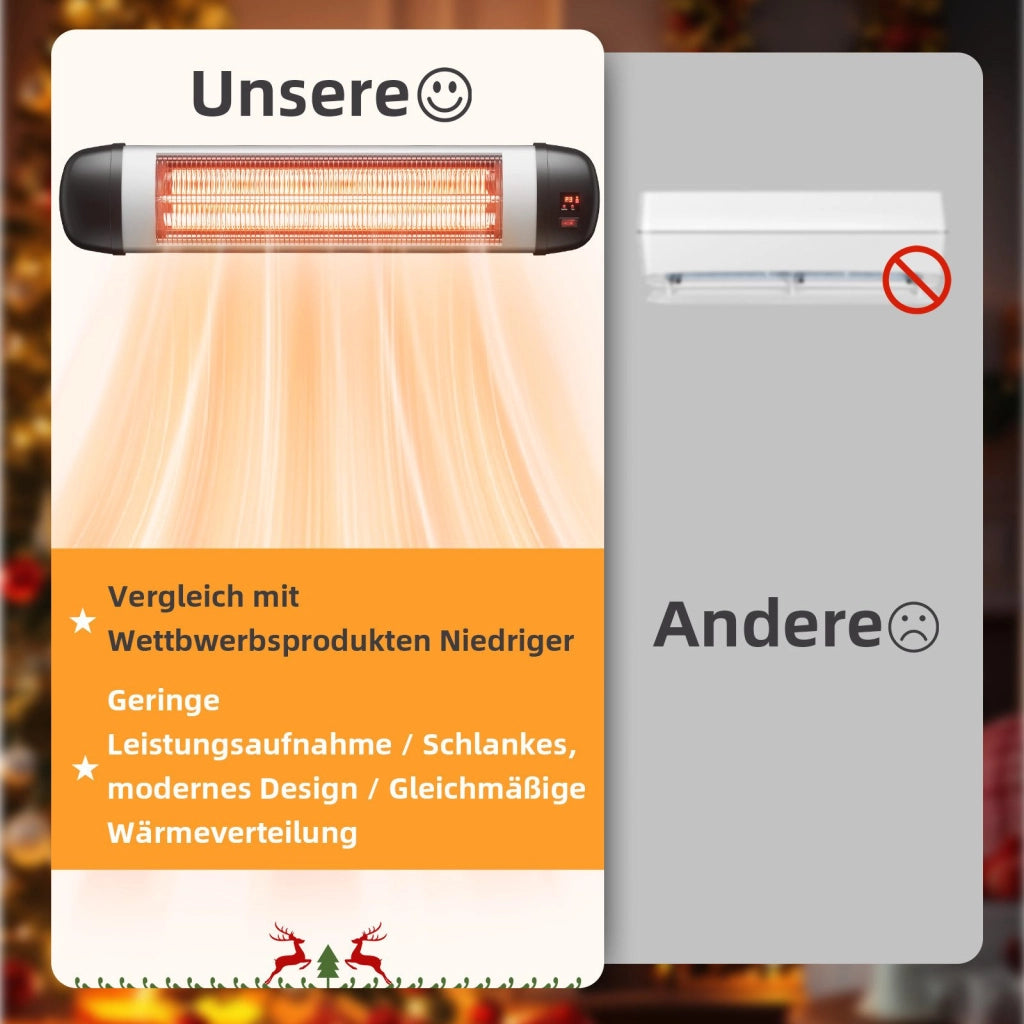 ZMH Riscaldatore a infrarossi Riscaldatore a infrarossi da 2500 W con telecomando