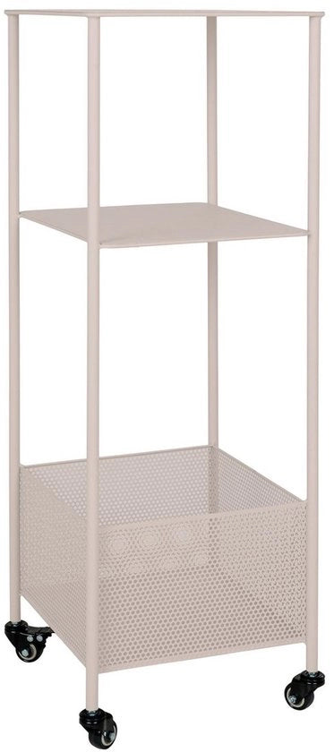 Carrello Metallico a Ruote - Trolley di Stoccaggio - Organizzatore Mobile - Costruzione in Acciaio - 35x35x106 cm