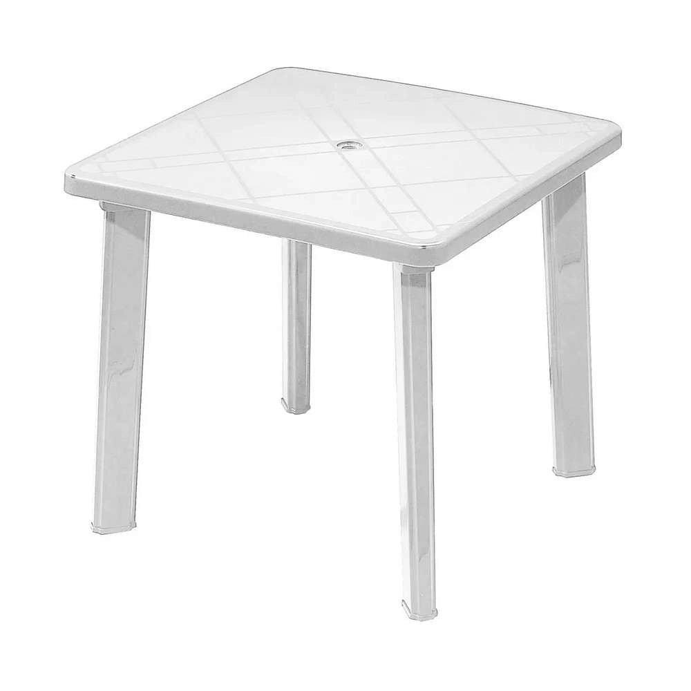 Tavolo in Plastica Quadrato da Esterno Rodi 80x80 cm Colore: Bianco