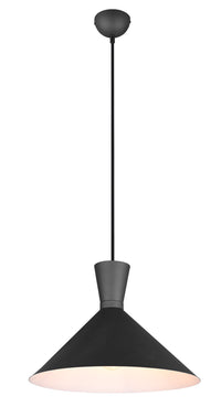 Lampada a Sospensione da Interno Attacco E27 in Metallo Nero Opaco